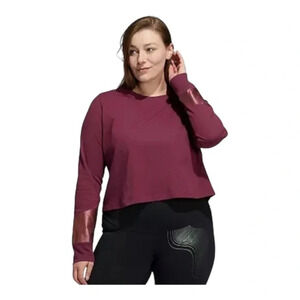 Adidas Holiday Graphics Crop Long Sleeve Tee